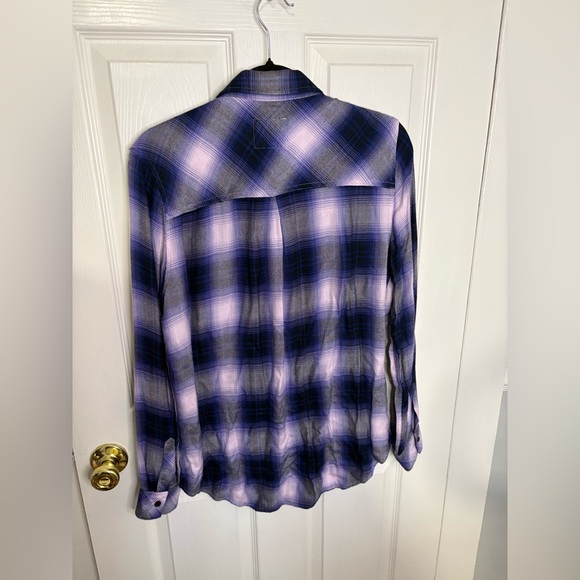 Rails Hunter Shirt – Size Medium | Orchid Navy Plaid & Check - Picture 10 of 14